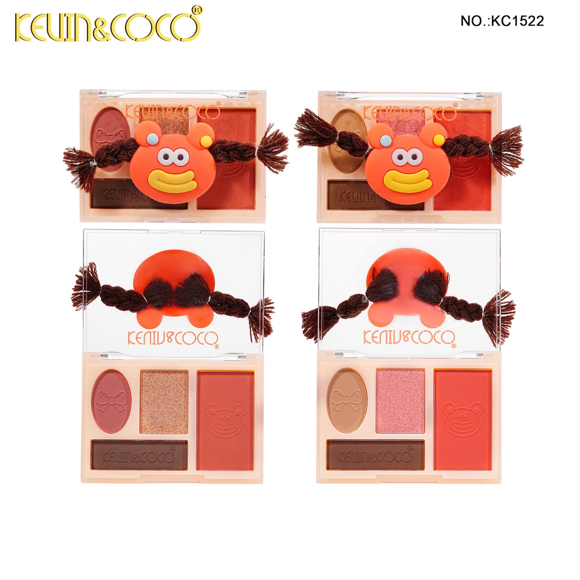 Kevin & Coco - Rainbow Twisty Braid Eyeshadow & Blush Palette Set - Orange