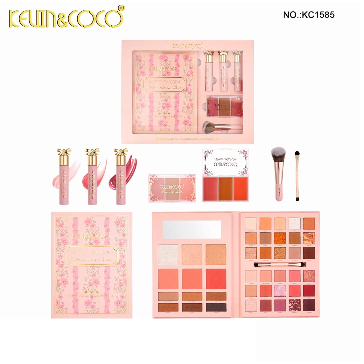 Kevin & Coco - Secret Garden Makeup Set: Eyeshadow, Blush & Lip Gloss