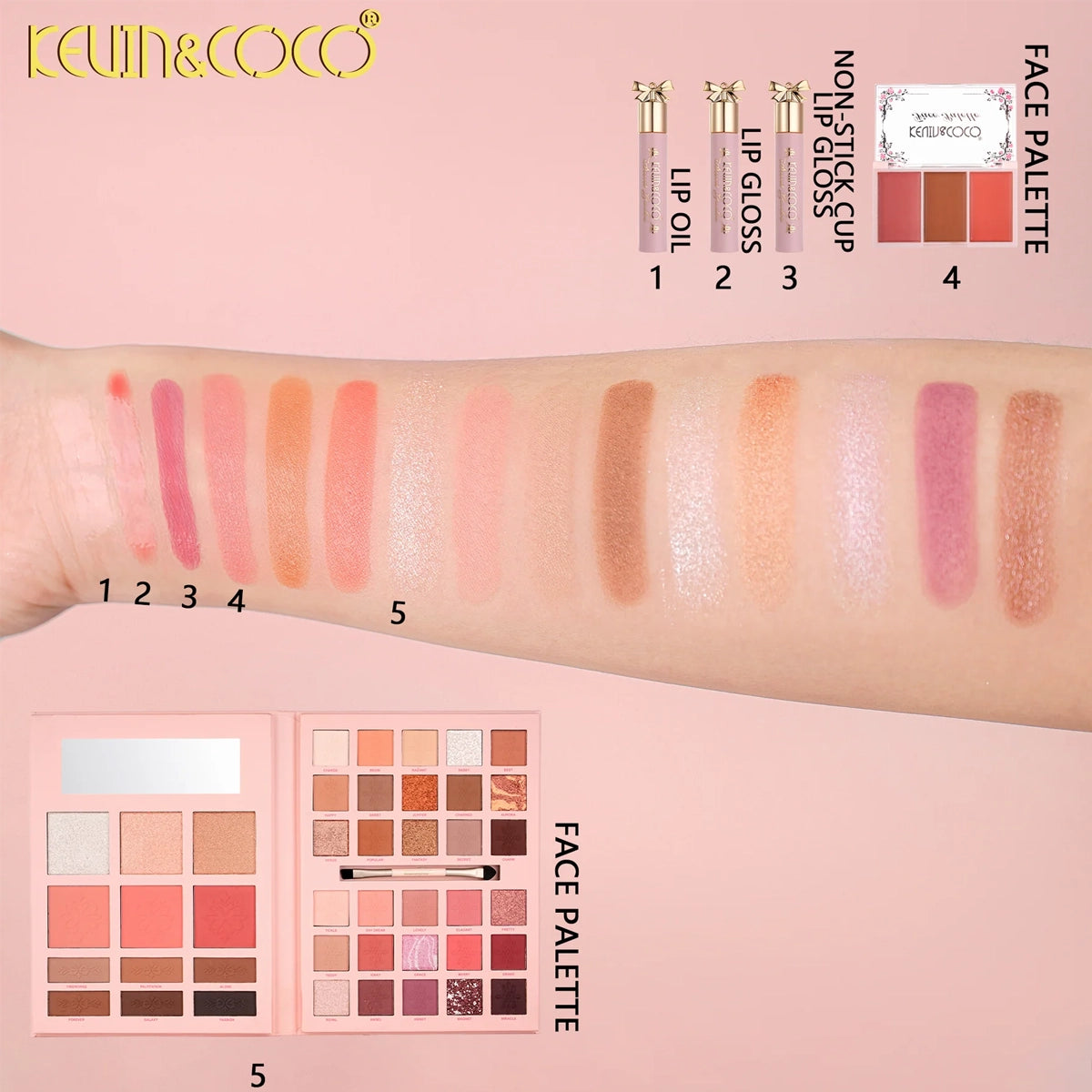 Kevin & Coco - Secret Garden Makeup Set: Eyeshadow, Blush & Lip Gloss