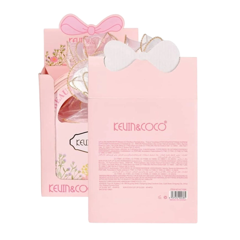 Kevin & Coco 4 Colors Lip Gloss Set – Wholesale Display (6 Units) | High-Shine, Non-Sticky Lip Gloss Gift Set