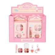 Kevin & Coco - "Love In Bloom" 3-in-1 Makeup Set – Lip Gloss, Eyeshadow, & Highlighter Palette (12pc)