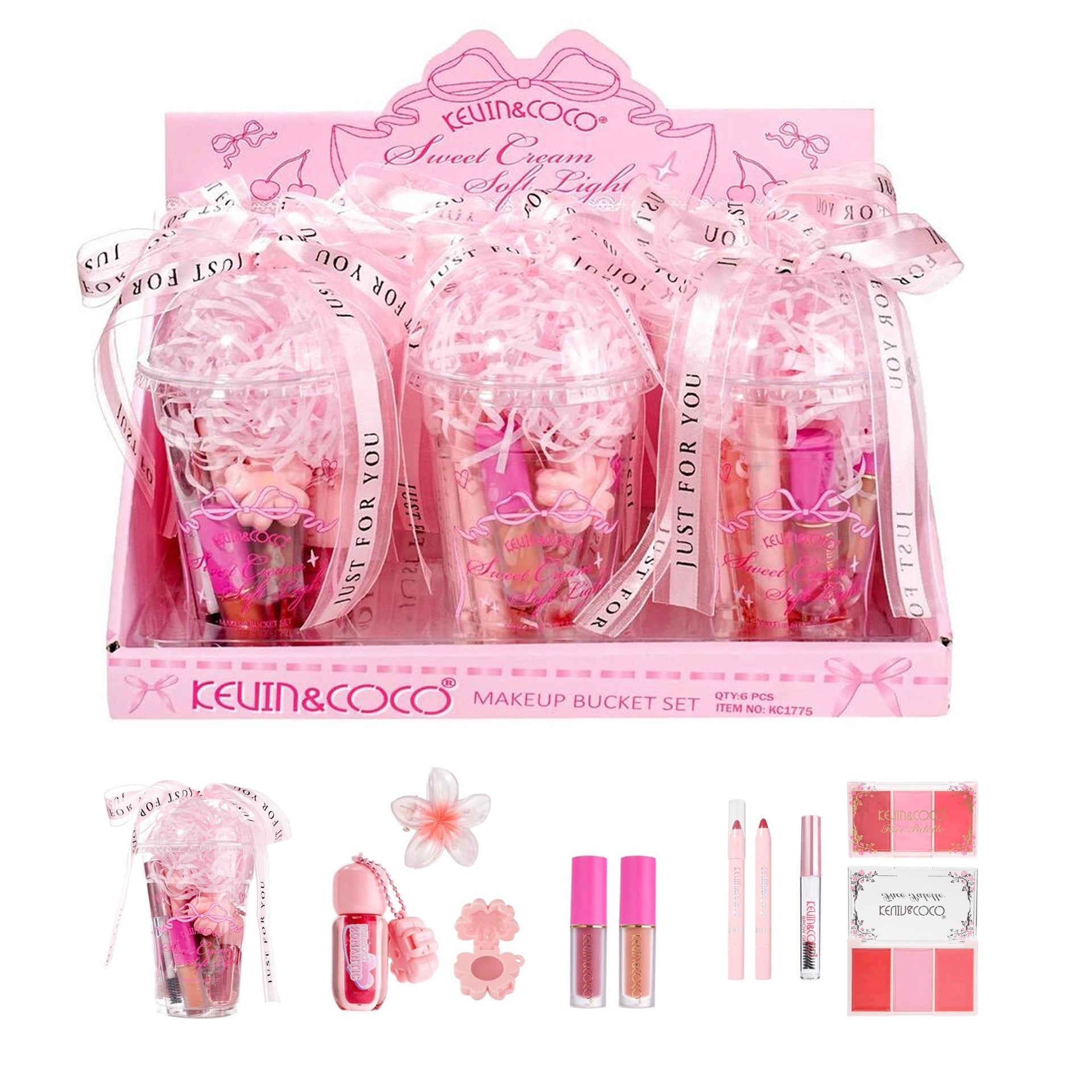 Kevin & Coco - Sweet Cream Soft Light Makeup Bucket Set 6pk