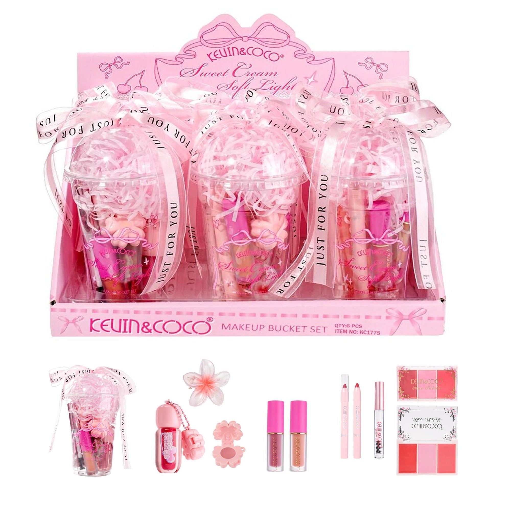 Kevin & Coco - Sweet Cream Soft Light Makeup Bucket Set 6pk
