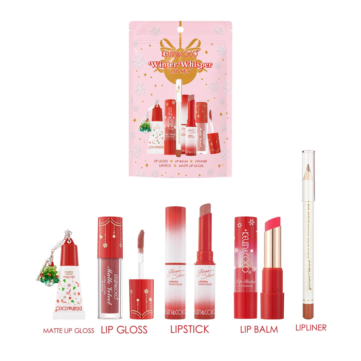 Kevin & Coco - Winter Whisper 6-Piece Lip Set (Holiday Gift Set)