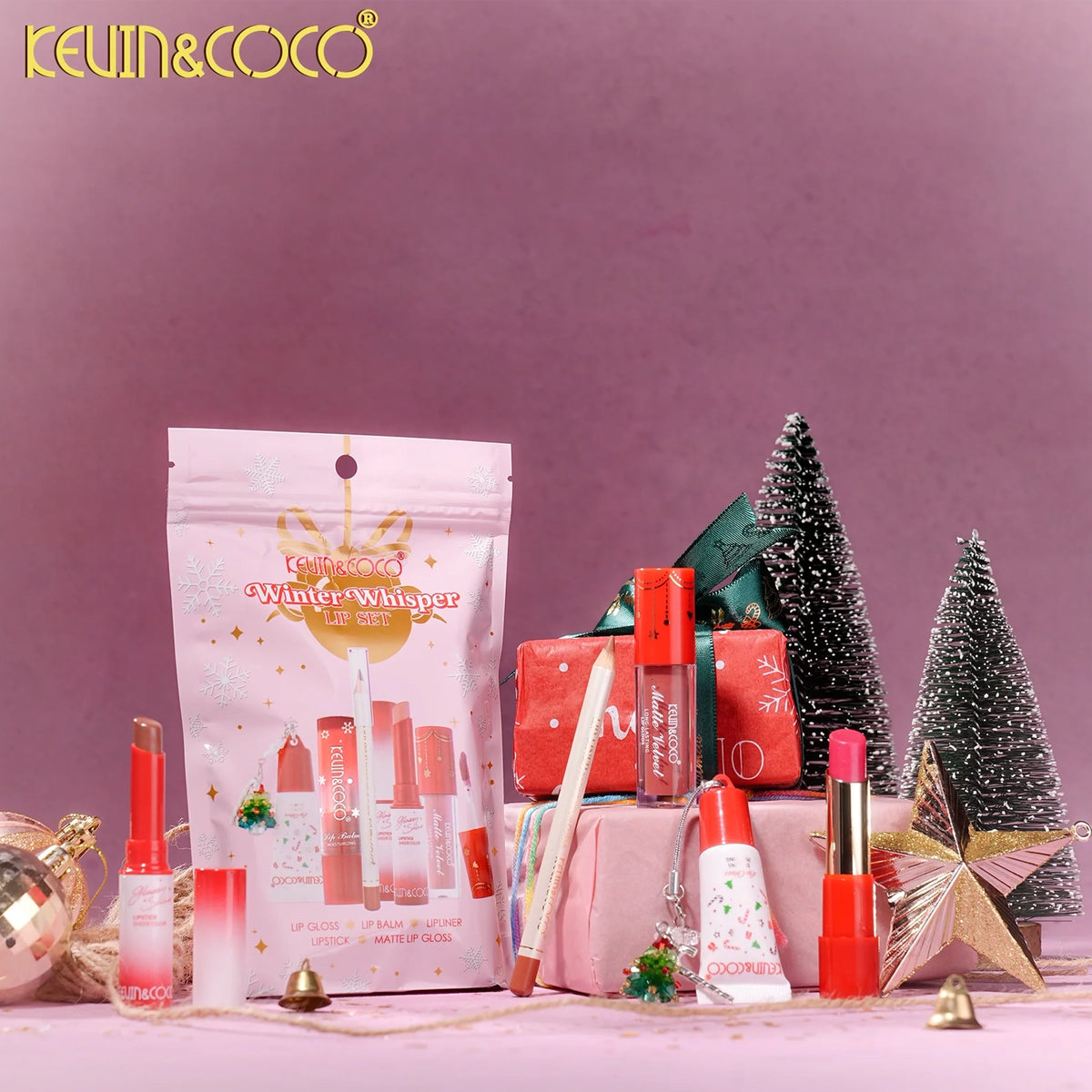 Kevin & Coco - Winter Whisper 6-Piece Lip Set (Holiday Gift Set)
