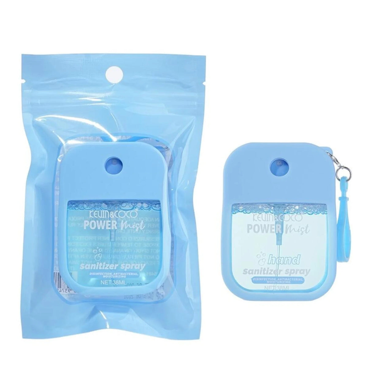 Kevin & Coco Power Mist Hand Sanitizer Spray – Pocket-Sized Antibacterial & Moisturizing Mist with Keychain Attachment