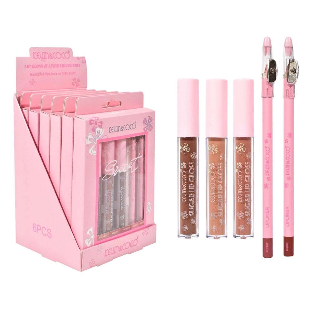 Kevin&Coco - Floral Lip Kit 3 Gloss +2 Lip Liner