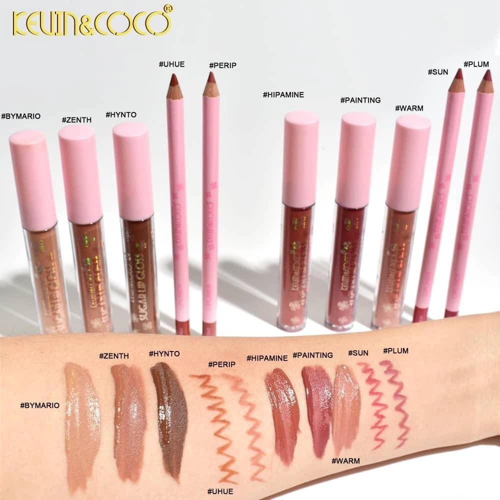 Kevin&Coco - Floral Lip Kit 3 Gloss +2 Lip Liner