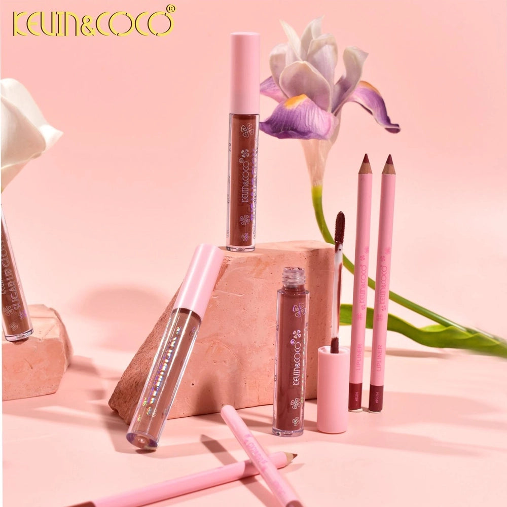 Kevin&Coco - Floral Lip Kit 3 Gloss +2 Lip Liner