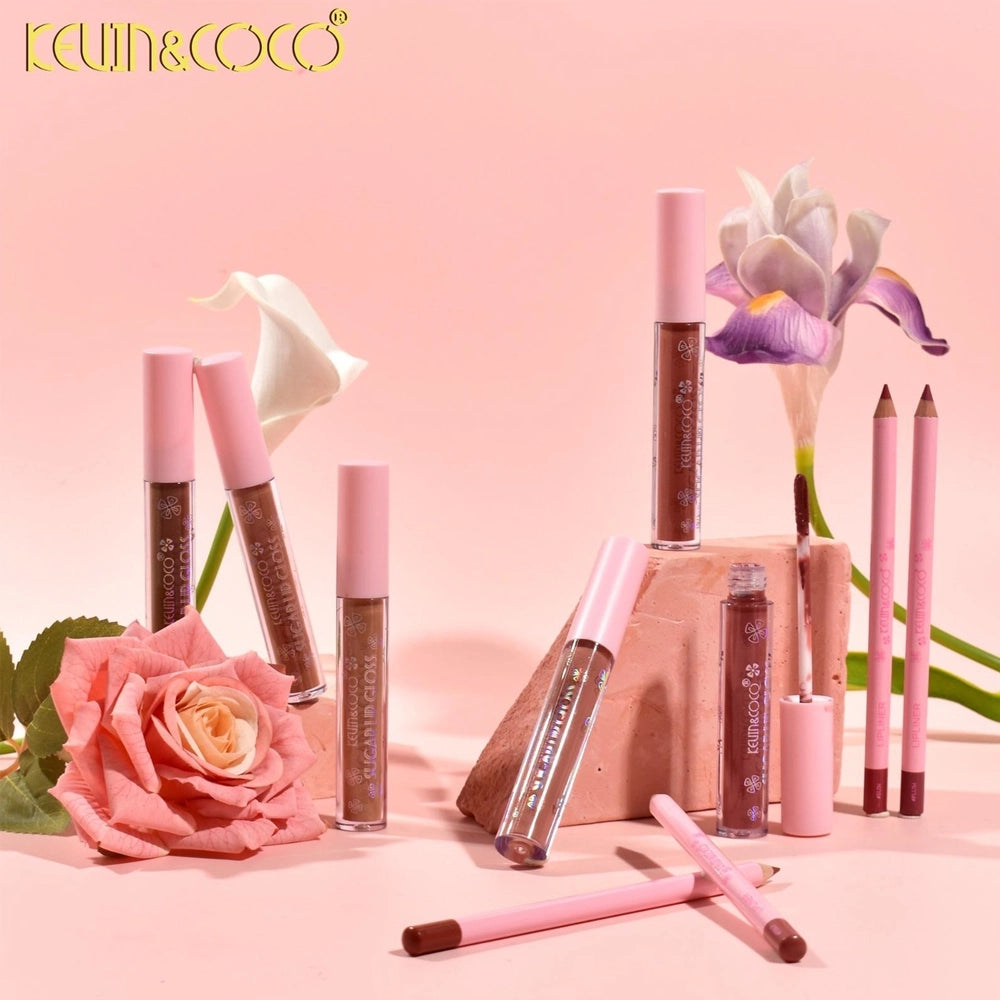 Kevin&Coco - Floral Lip Kit 3 Gloss +2 Lip Liner