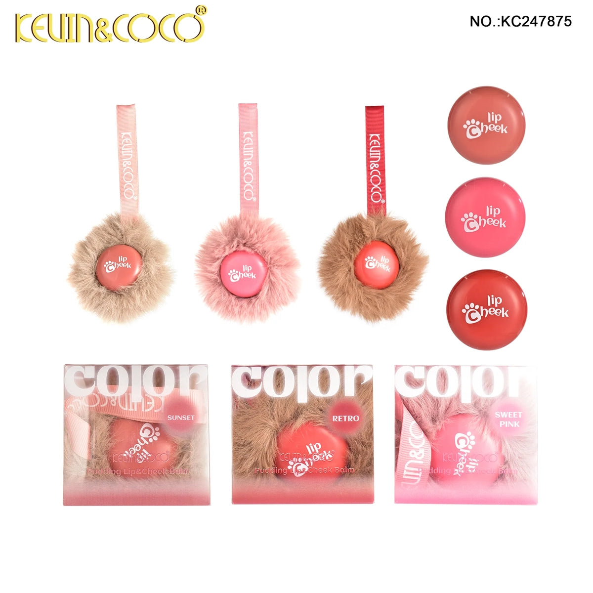 Kevin & Coco – Pudding Lip & Cheek Balm Display Set