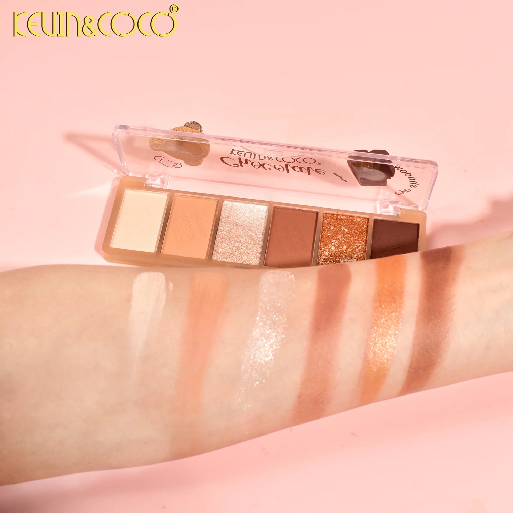 Kevin & Coco 6-Color Mini Eyeshadow Palette Set – Cute Food & Dessert Themed Matte & Shimmer Makeup Palettes