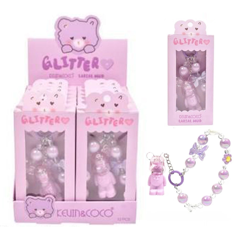 Kevin & Coco - Purple Bear Labial Mud w/Beaded Keychain