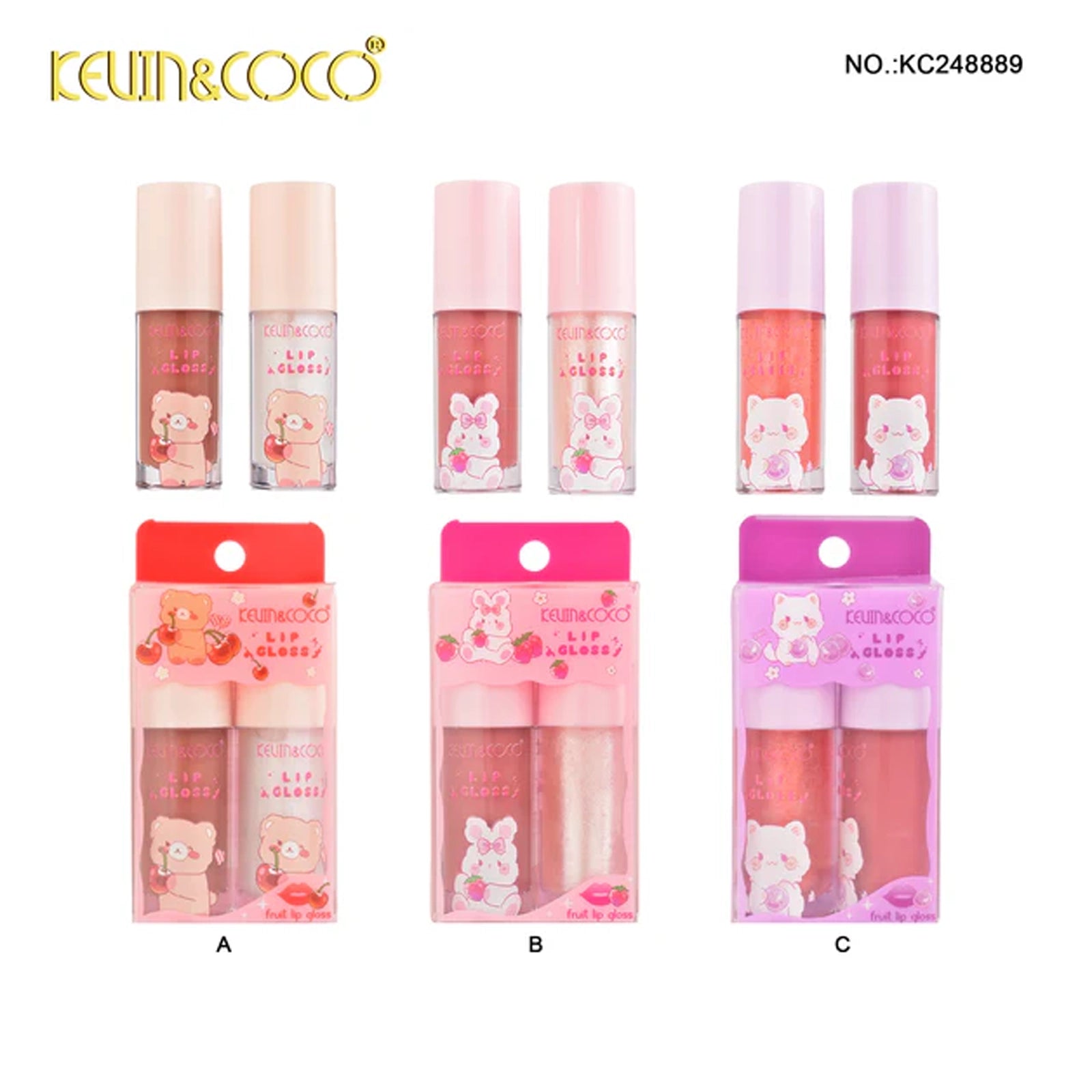 Kevin & Coco – Fruit 2pc Lip Gloss Set