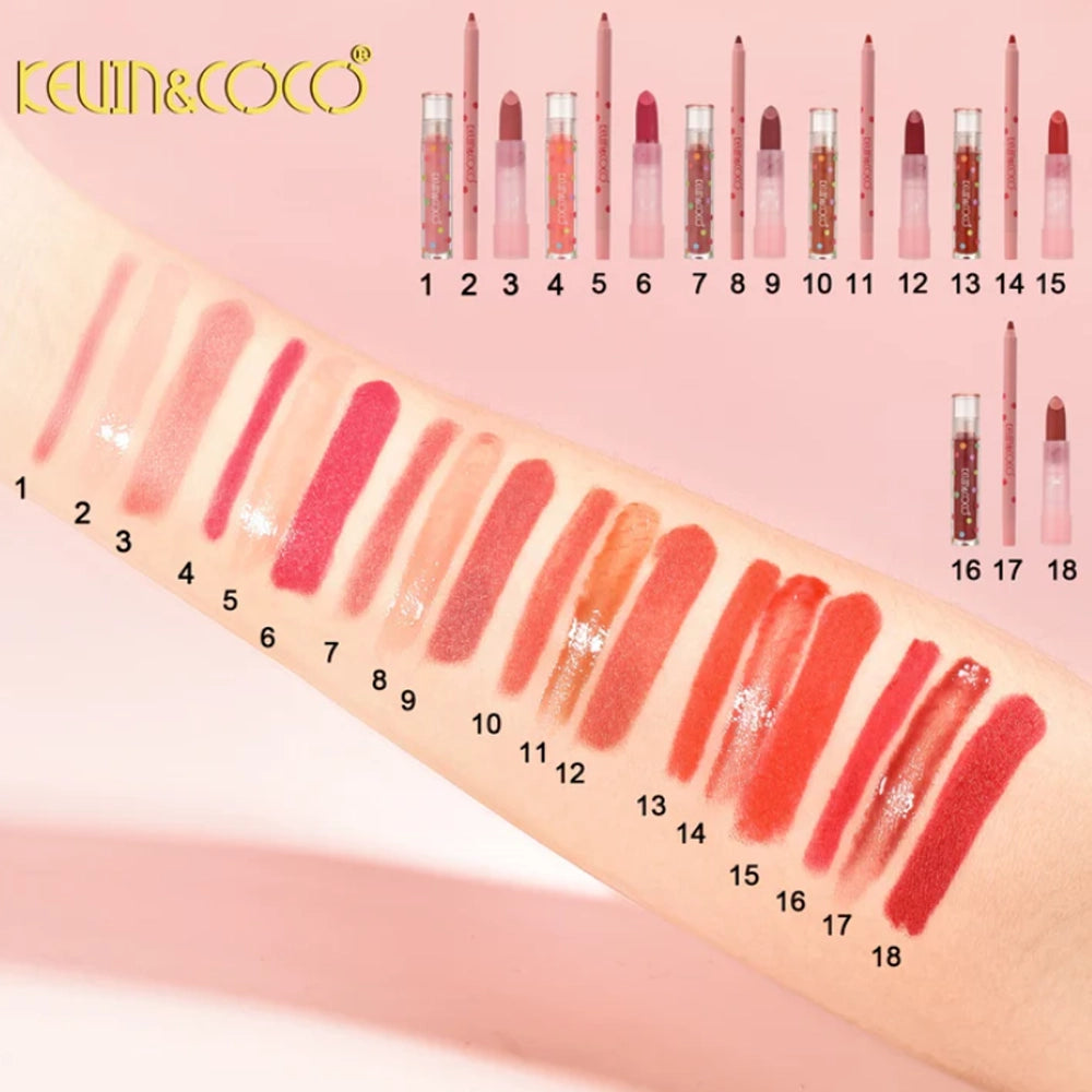 Kevin&Coco - Candy Collection Lip Kit Lip Liner Pen+ Lip Glaze+ Lipstick