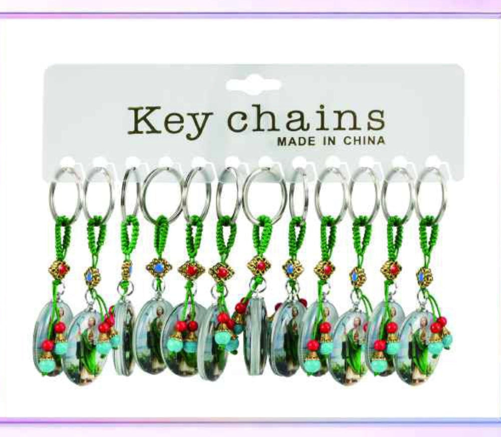 Saint Jude Thaddeus Religious Keychain - San Judas Tadeo Protection Amulet (KC51)