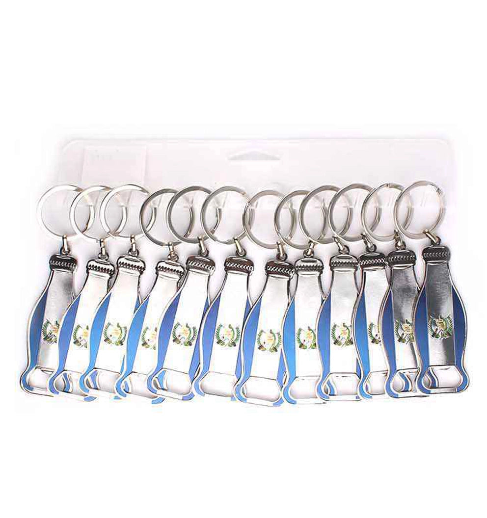 Guatemala Flag Bottle-Shaped Keychain Bottle Opener