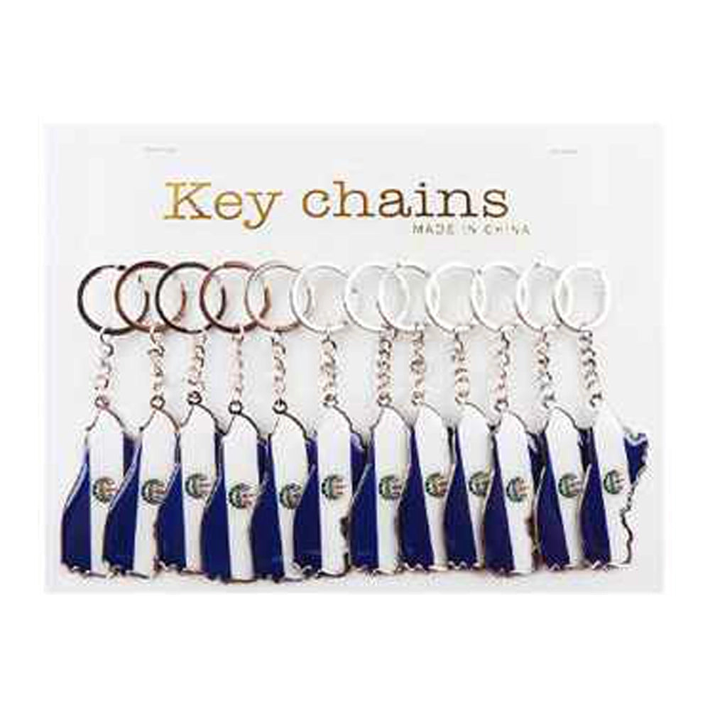 El Salvador Flag Map Keychain | Premium Salvadoran Souvenir Key Ring