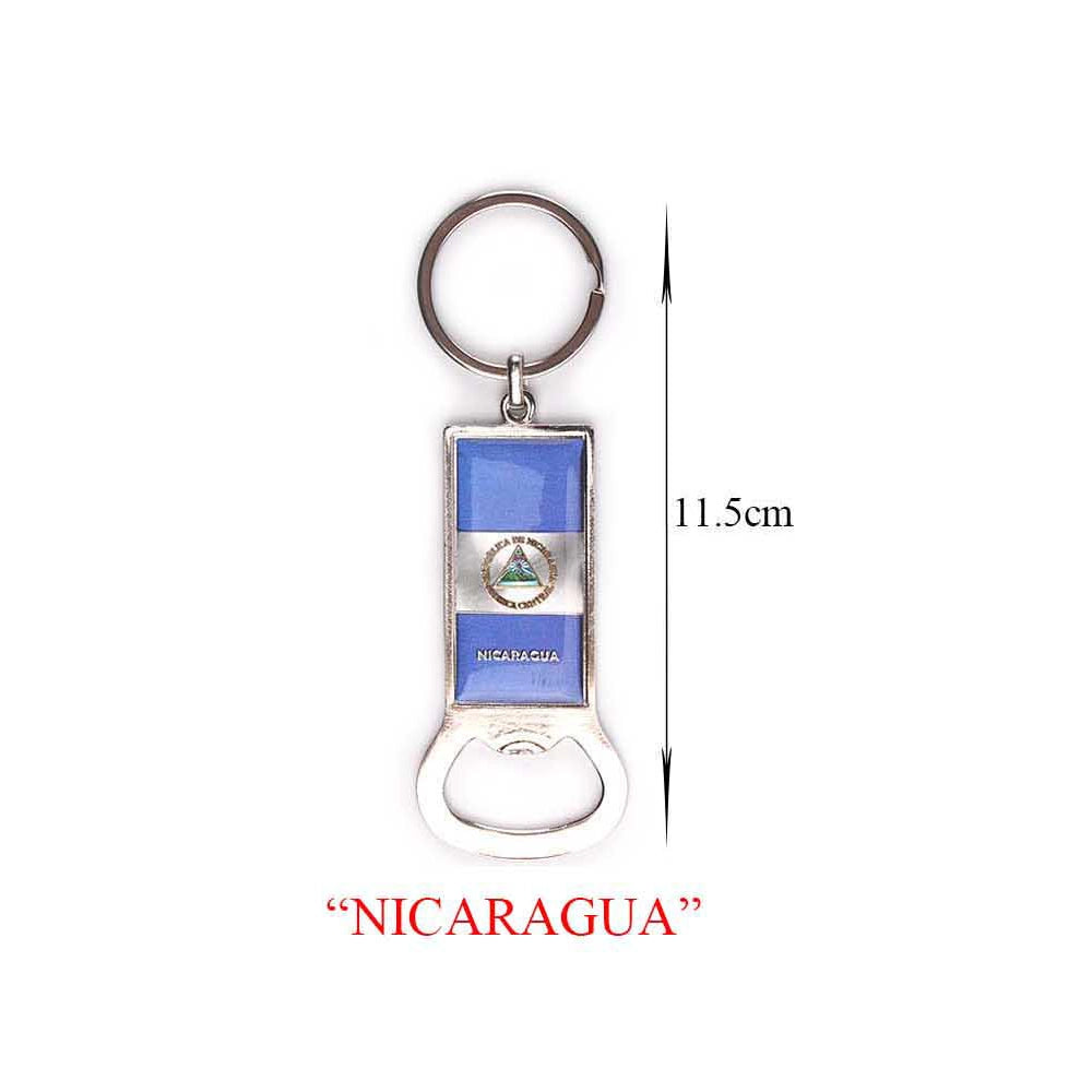 Nicaragua Flag Bottle Opener Keychain | 2-in-1 Nicaraguan Souvenir Gift