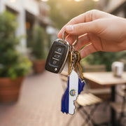 El Salvador Flag Map Keychain | Premium Salvadoran Souvenir Key Ring