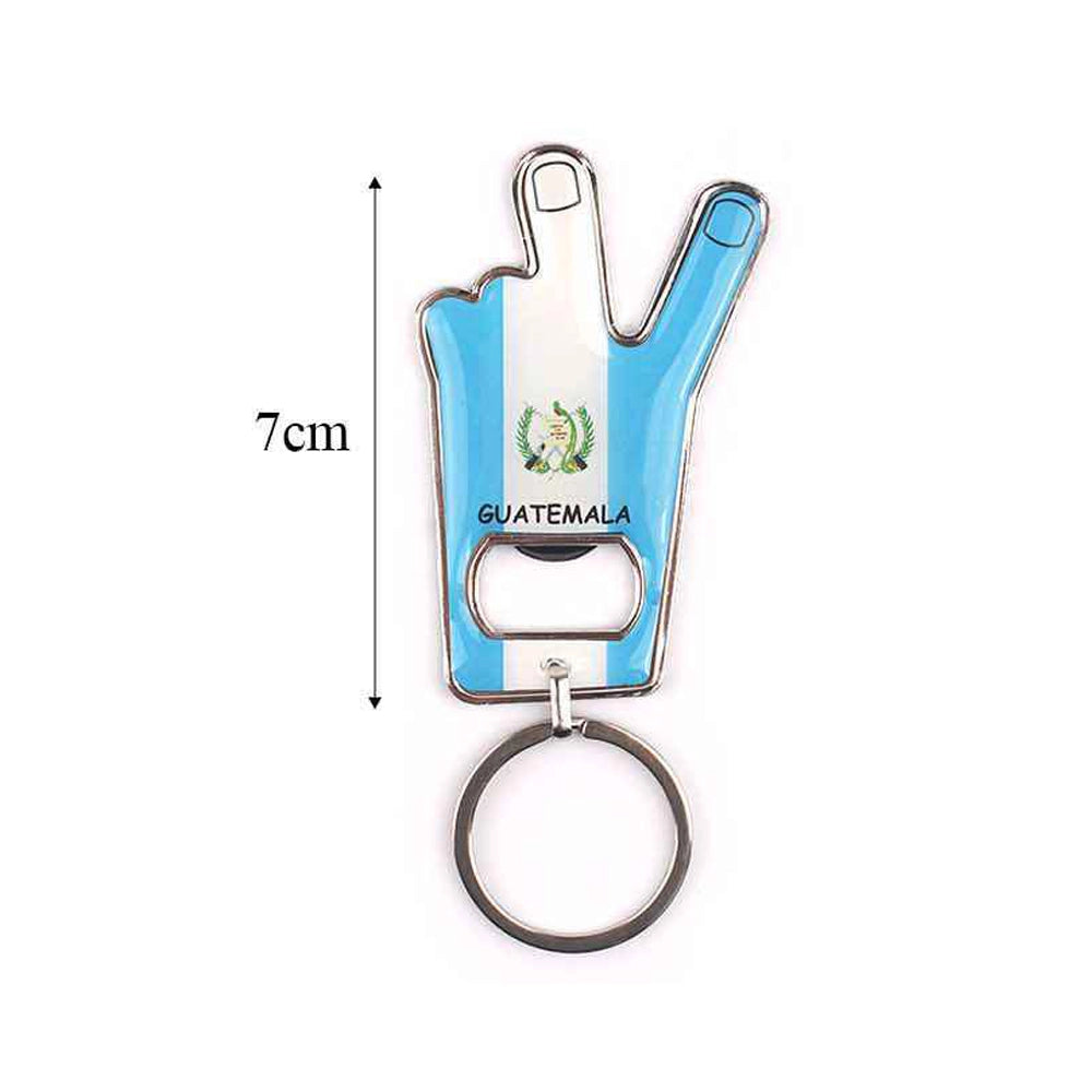 Guatemala Flag Peace Sign Keychain Bottle Opener