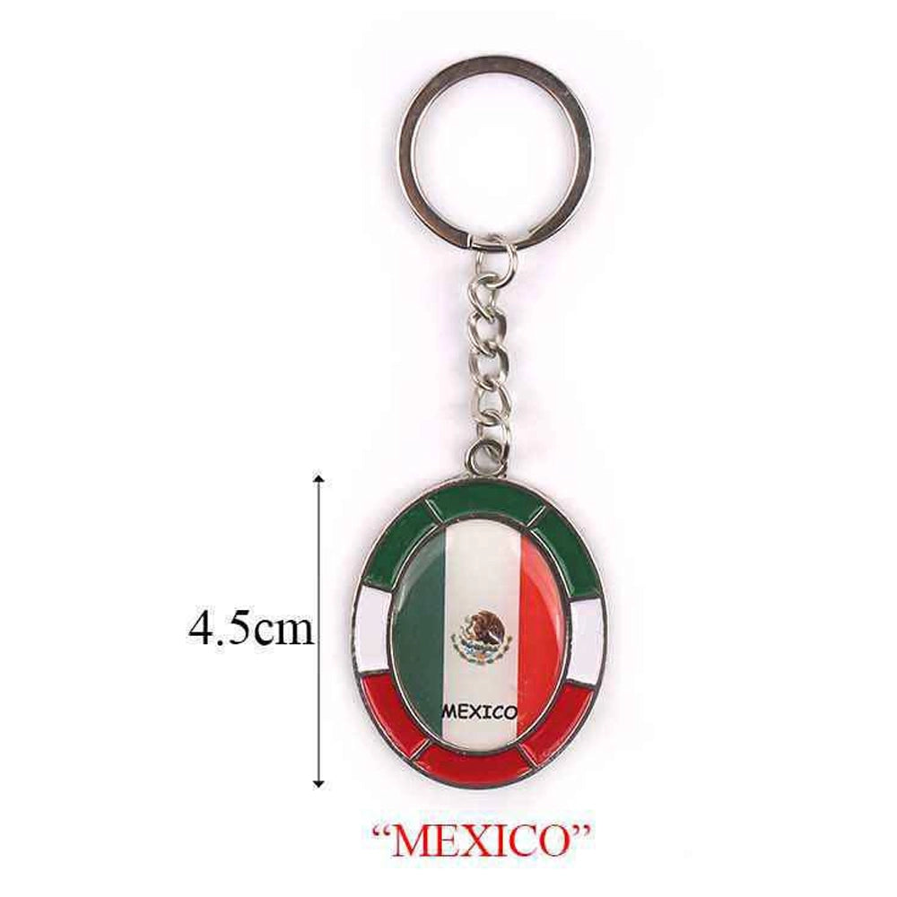 Mexico Flag Oval Keychain | 4.5cm Mexican Heritage Key Ring