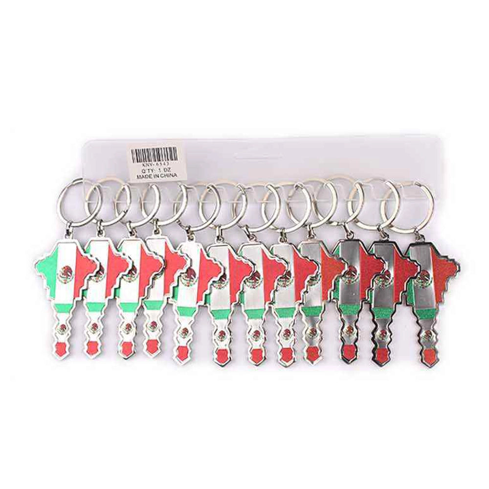 Mexico Flag Key-Shaped Keychain