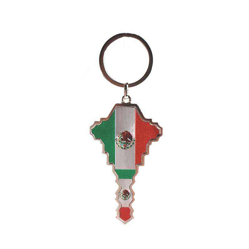 Mexico Flag Key-Shaped Keychain