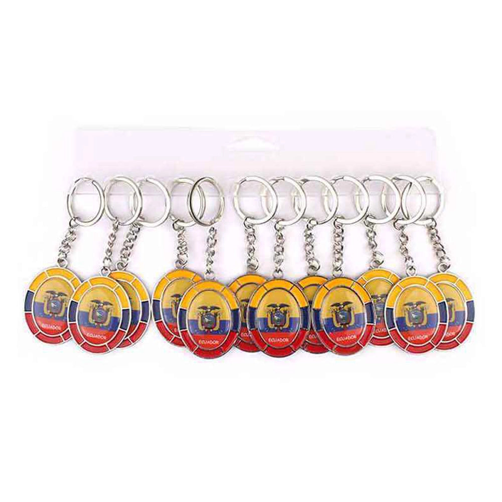 Ecuador Flag Round Enamel Keychain