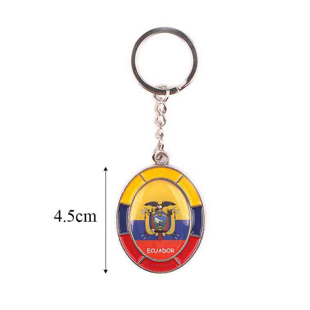 Ecuador Flag Round Enamel Keychain