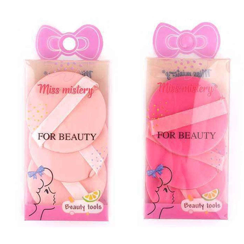 Mini Round Velvet Powder Puff Set (5cm, 3 Pk)