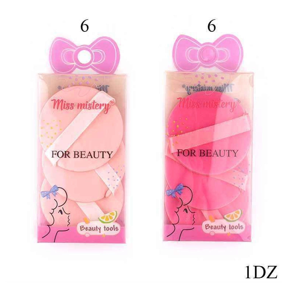 Mini Round Velvet Powder Puff Set (5cm, 3 Pk)