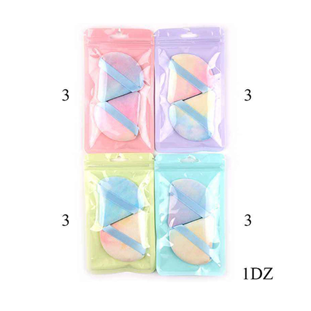 Rainbow Pastel Velvet Powder Puff – 2pc