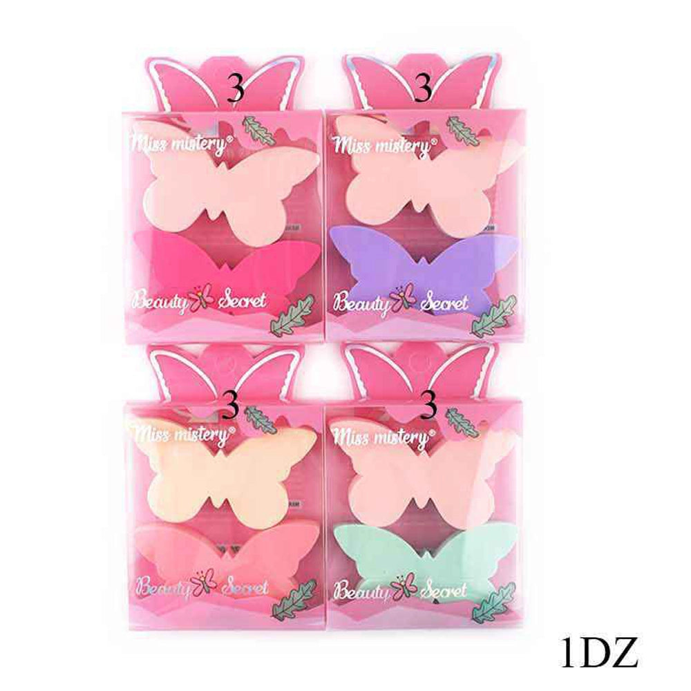 Butterfly-Shaped Multi-Color Powder Sponge Set