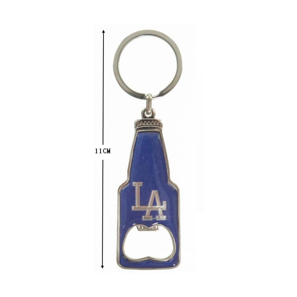 LA Logo Bottle Opener Keychain - Royal Blue 11cm Metal Key Ring - Los Angeles Souvenir & Sports Fan Accessory (KY664)