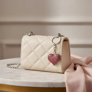 Rhinestone Pave Heart Keychain – Sparkling Crystal Charm in Assorted Colors (KY842)