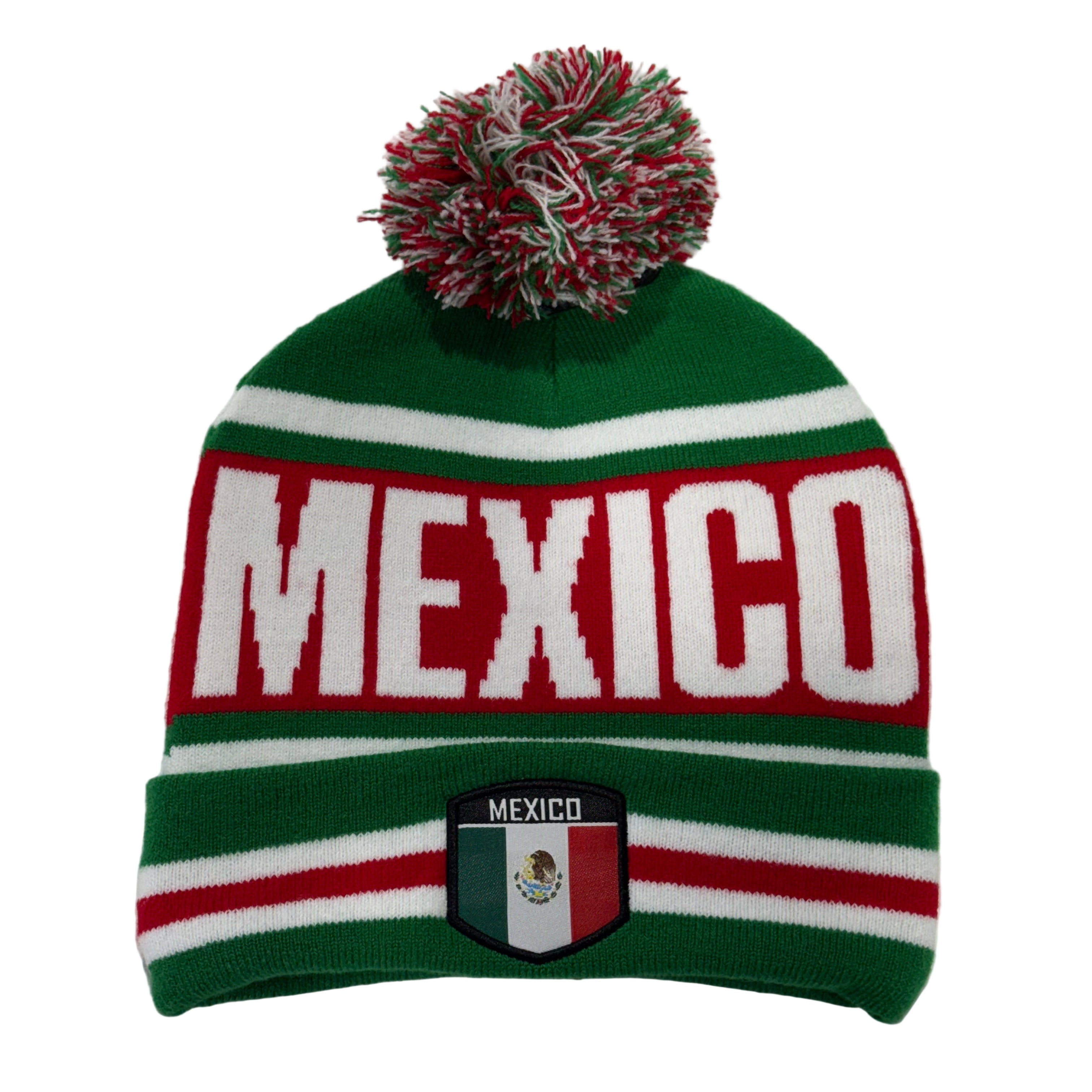 Winter Mexico Heritage Beanie – Wholesale 1 Dozen | Warm Knit Hat with Pom