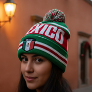 Winter Mexico Heritage Beanie – Wholesale 1 Dozen | Warm Knit Hat with Pom