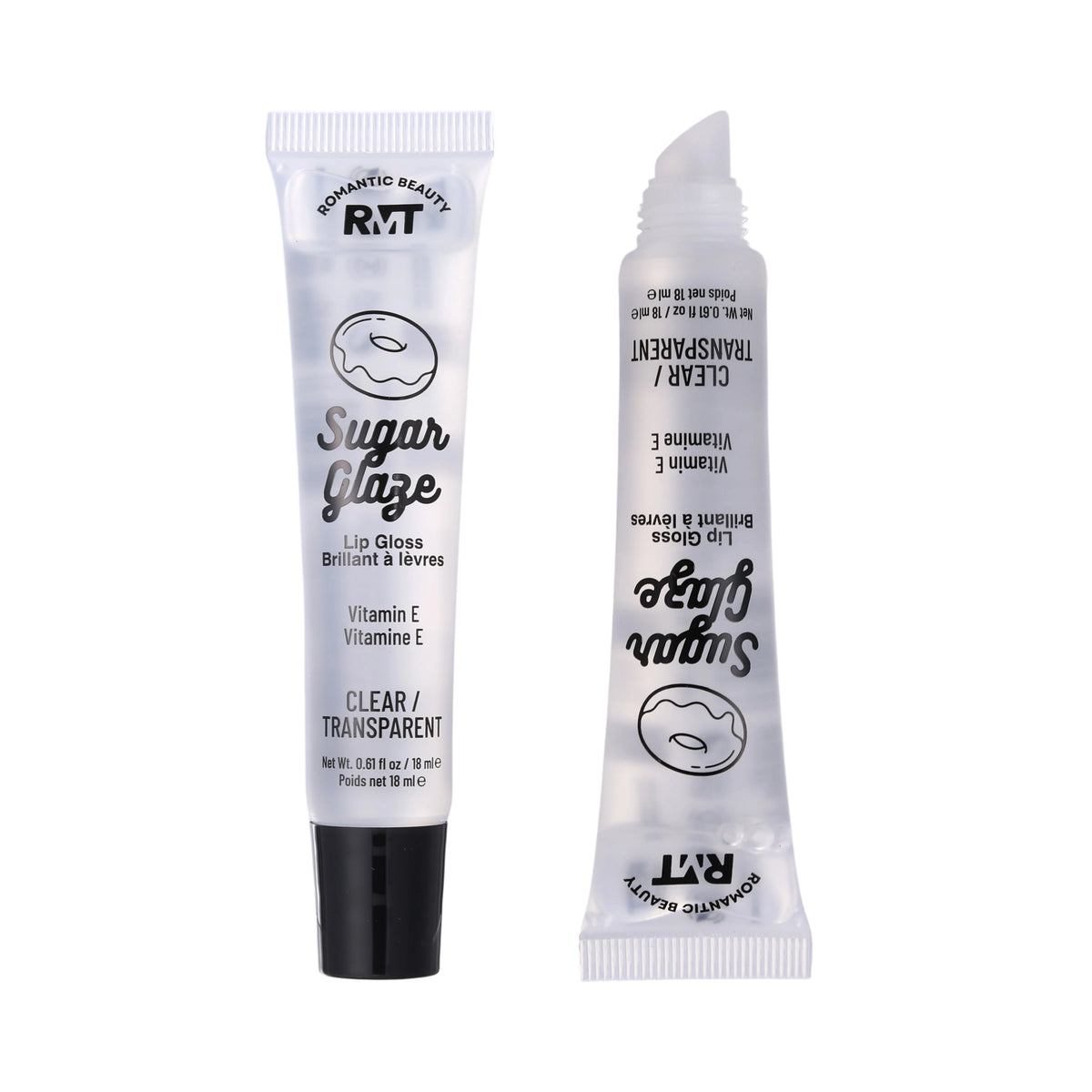 Romantic Beauty Sugar Glaze Clear Lip Gloss with Vitamin E (0.61 oz / 18 ml) – Vegan, Paraben-Free High-Shine Lip Care (36-Pieces)