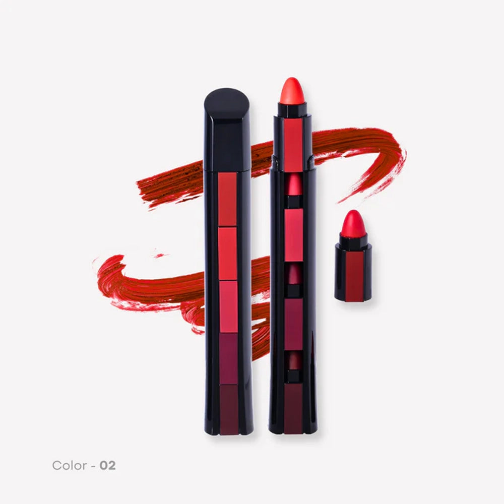 Romantic Beauty - 5-in-1 Lipstick Stack - (Red Tones)