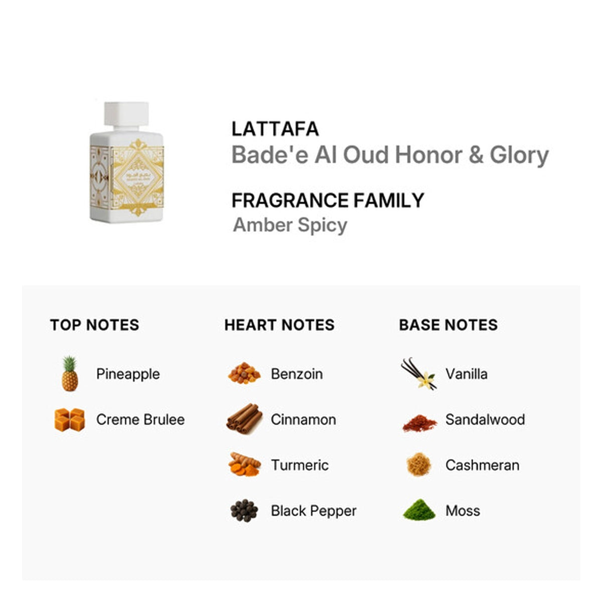 Lattafa - Unisex Bade'e Al Oud Honor & Glory EDP Spray 3.4 oz Fragrances
