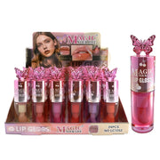 Magic Your Life" Butterfly Topper Lip Gloss Set – High-Shine Hydrating Tinted Gloss 24-Pieces (LCS-0792)