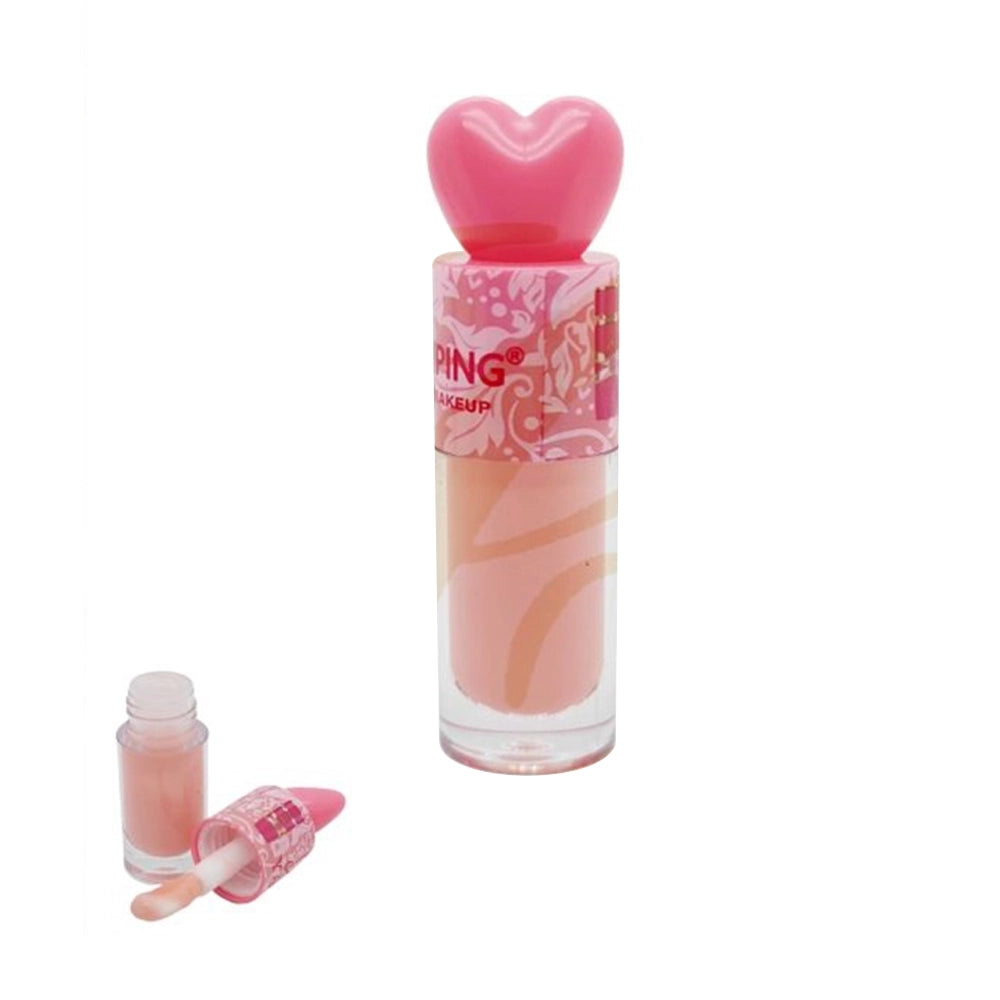 Heart-Top Hydrating Lip Gloss Display Set (24 Pcs) – High-Shine Nude & Pink Lip Tint Box (LCS-0831)