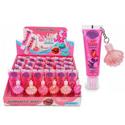 omantic May Magic Mermaid Lip Mask & Lip Gloss Tube with Seashell Keychain – Hydrating & Moisturizing Lip Balm (LCS-0864)