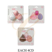 Ann Suzy 3-Piece Makeup Blender & Powder Puff Set (12pk) | Dry and Wet Dual-Use Soft Beauty Sponge & Triangle Cushion Puff Pack    (LCS-0886)