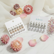 Kids Stud Earrings Set – Pearl, Rhinestone, Floral & Cartoon Character Earrings for Girls (6mm–11mm) (LER36)
