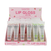 Santée Shiny Lip Gloss Wholesale Display Box – 24pc Bulk Makeup Set, High-Shine Glitter Lip Gloss for Retail & Party Favors