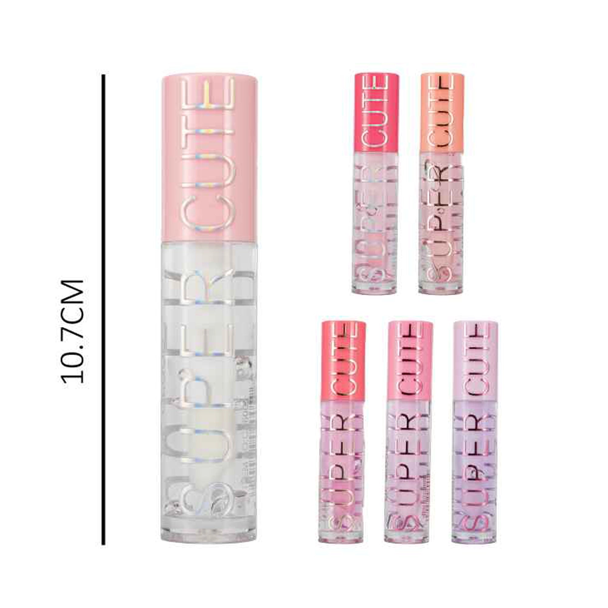 Super Cute Clear Lip Gloss Bulk Display Box | 24 Pcs Set | Long-Lasting Moisture Hydrating Lip Oil (LG11)