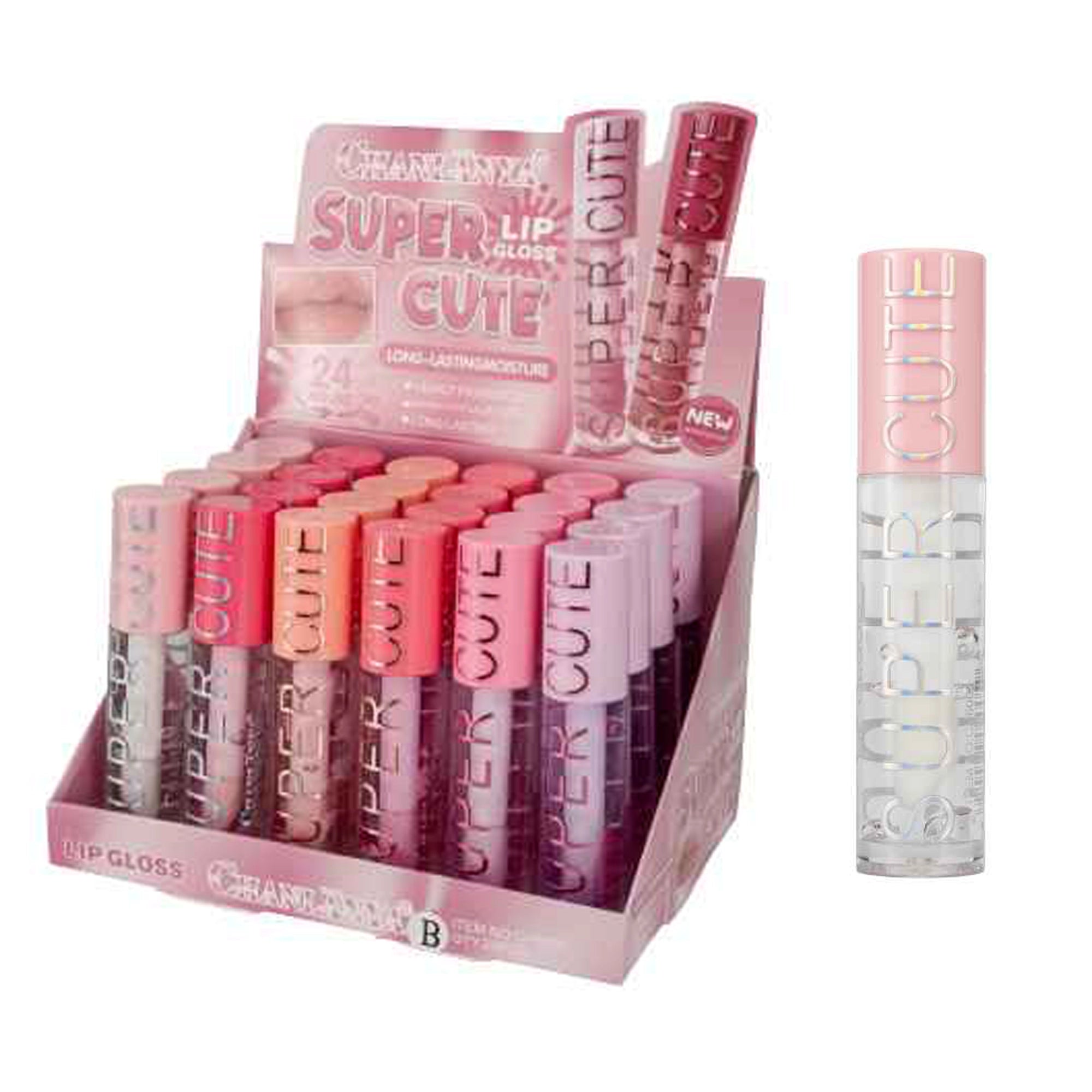 Super Cute Clear Lip Gloss Bulk Display Box | 24 Pcs Set | Long-Lasting Moisture Hydrating Lip Oil (LG11)