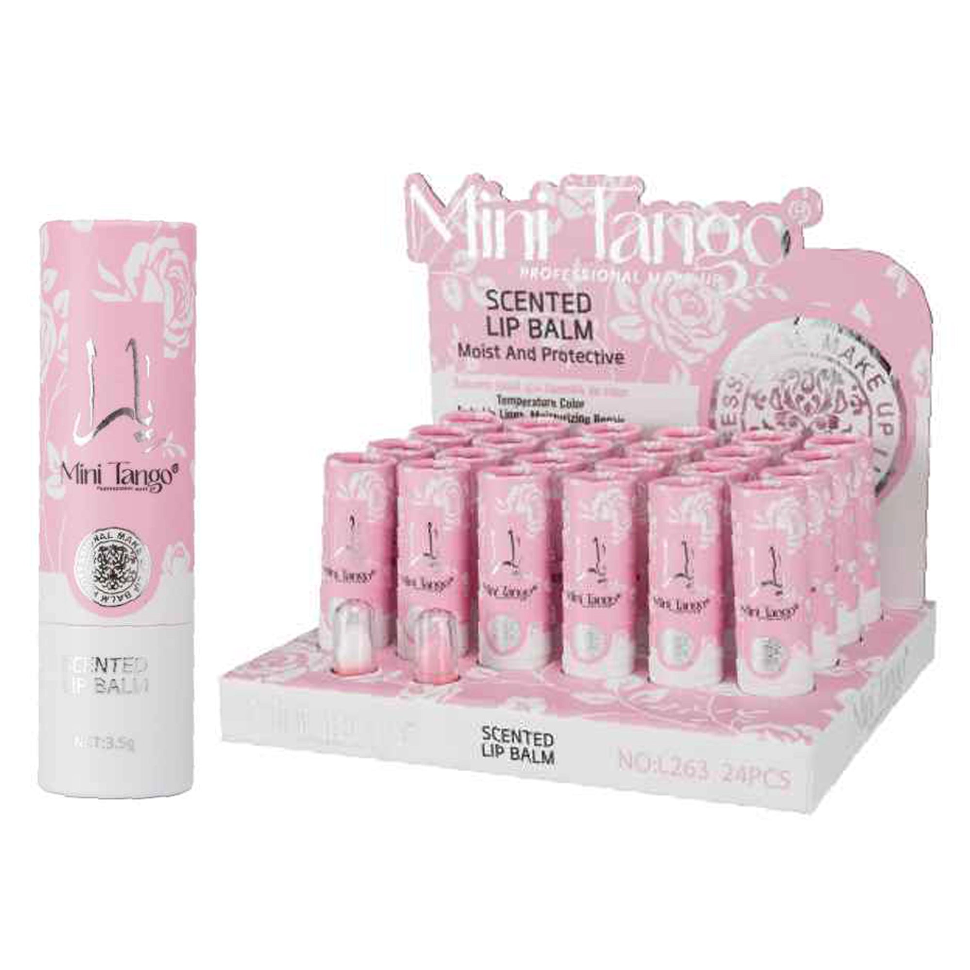 Mini Tango Scented Lip Balm Display Box (24 Pcs) – Moist & Protective Bulk Lip Care (LG14)